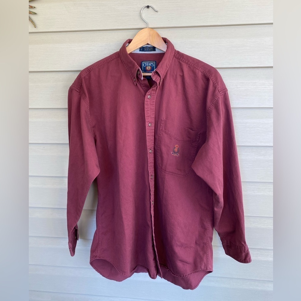 Chaps Men's Button-Down Shirt Burgundy